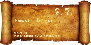 Homoki Tímea névjegykártya
